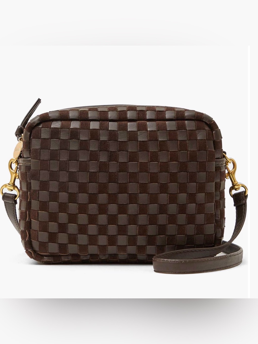Clare V Midi Sac Leather Woven Bag